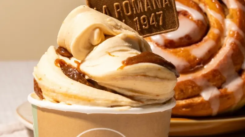 Il gelato al cinnamon roll della gelateria La Romana di Brescia