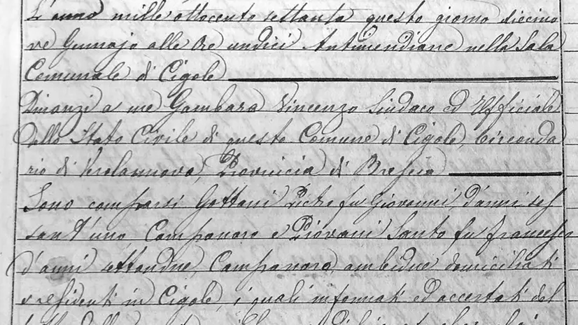 Una delle carte che ha permesso di ricostruire la storia della lapide