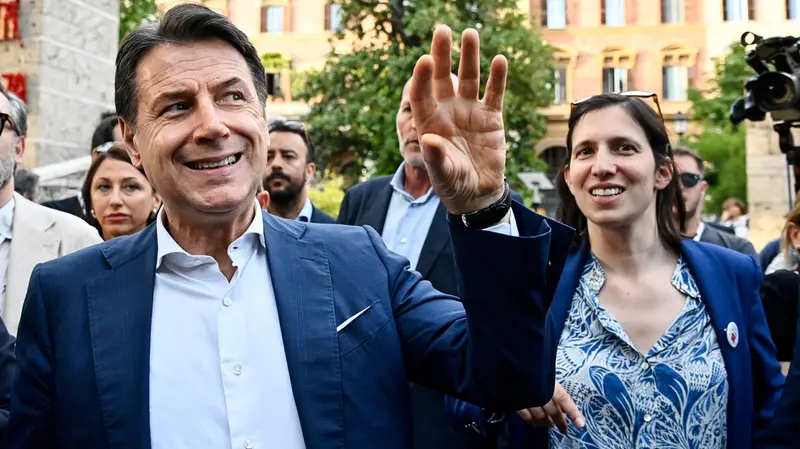 Il presidente del M5s Giuseppe Conte e la segretaria del Pd Elly Schlein - Foto Ansa © www.giornaledibrescia.it