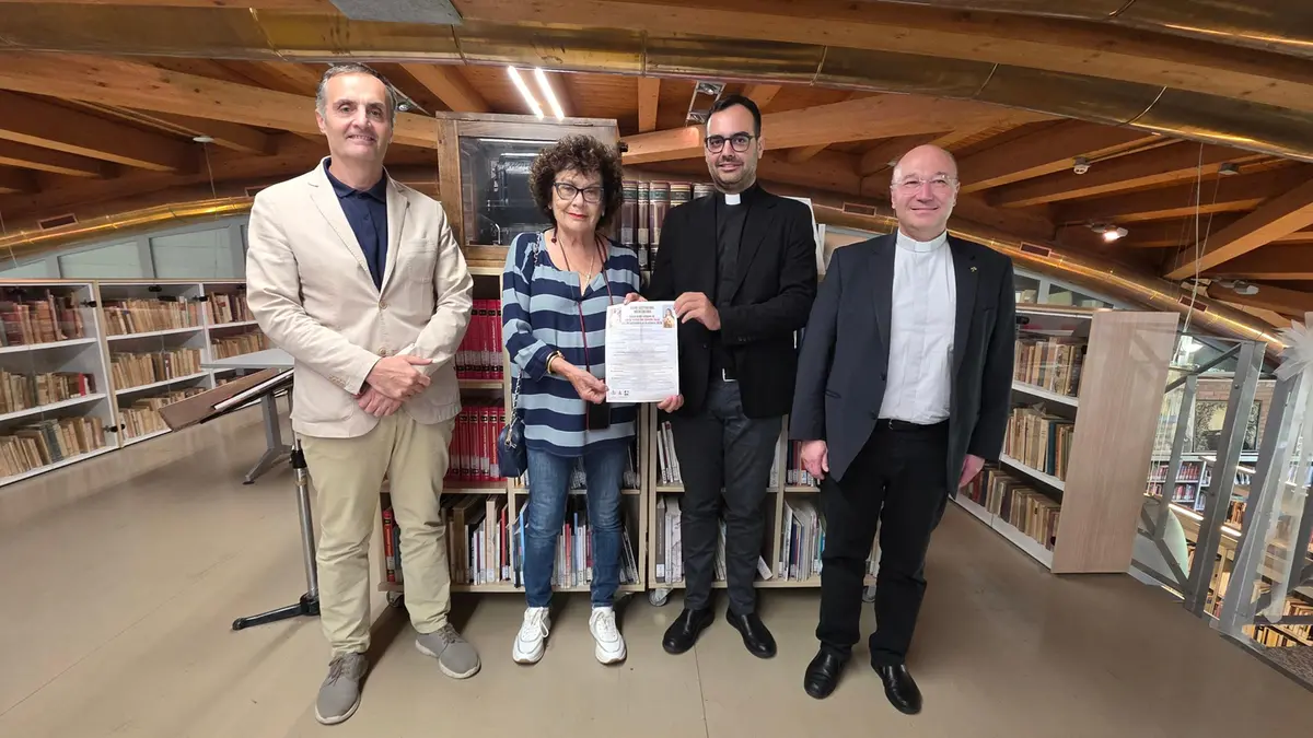 La presentazione del programma: da sinistra Agostino Damiolini, Bettina Piccioli, Michael Tomasoni e Pietro Chiappa
