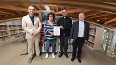 La presentazione del programma: da sinistra Agostino Damiolini, Bettina Piccioli, Michael Tomasoni e Pietro Chiappa