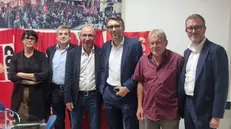 Maran e i rappresentanti sindacali di Brescia