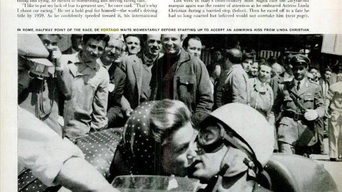 Il bacio di Linda Christian ad Alfonso de Portago apparso su Life