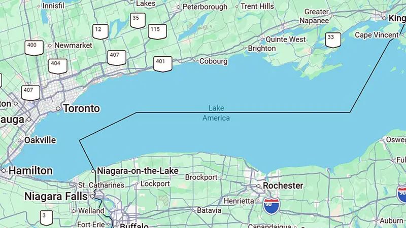 Google cambia su maps lago Ontario in lago America, ma solo negli Usa