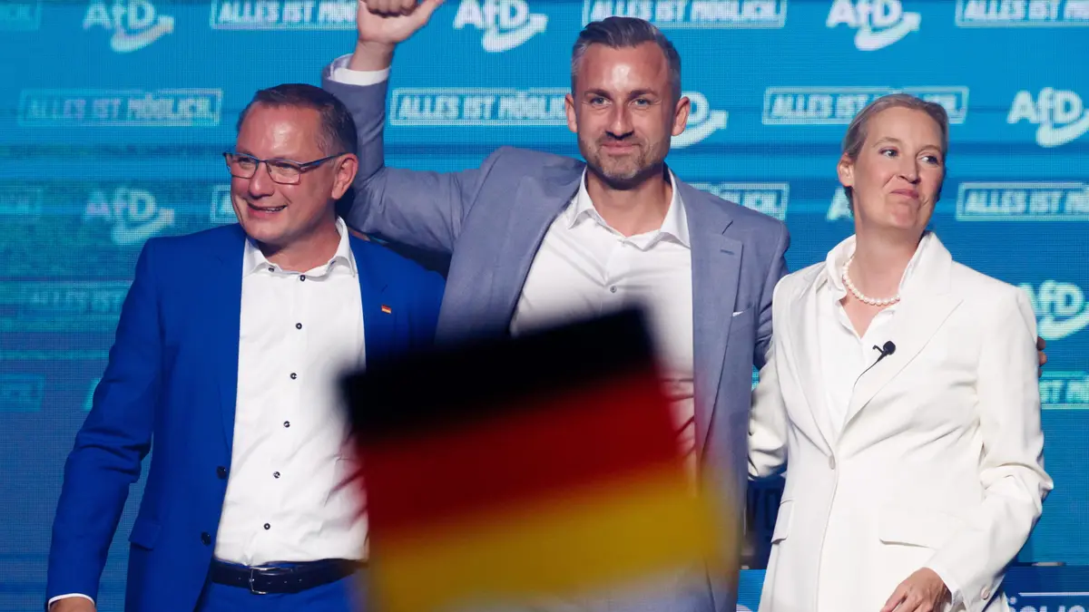 In Sassonia AfD ha vinto guidata da Ulrich Siegmund, qui tra Tino Chrupalla e Alice Weidel - Foto Ansa © www.giornaledibrescia.it
