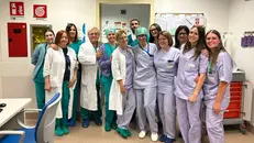 Il professor Odicino con una parte della sua squadra