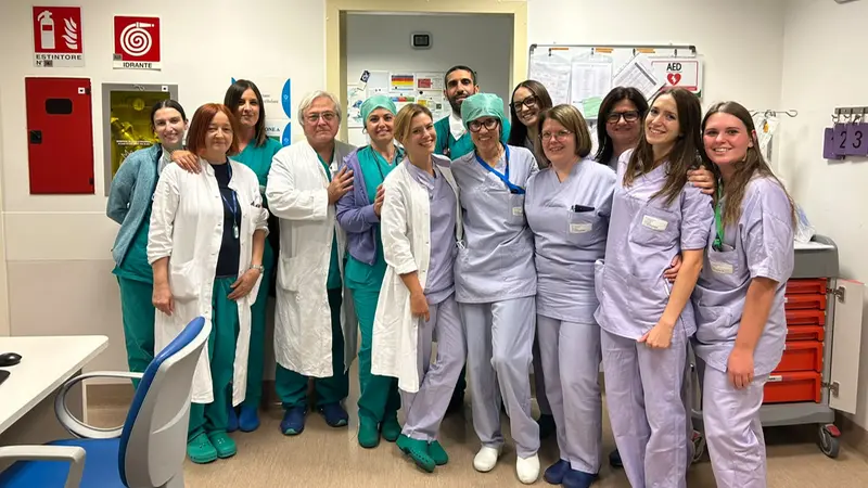 Il professor Odicino con una parte della sua squadra