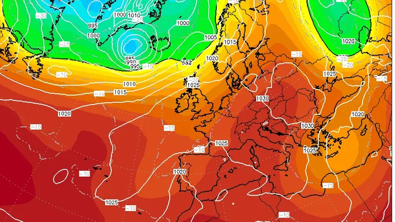 L'alta pressione sarà protagonista anche nel fine settimana - Fonte www.wetterzentrale.de