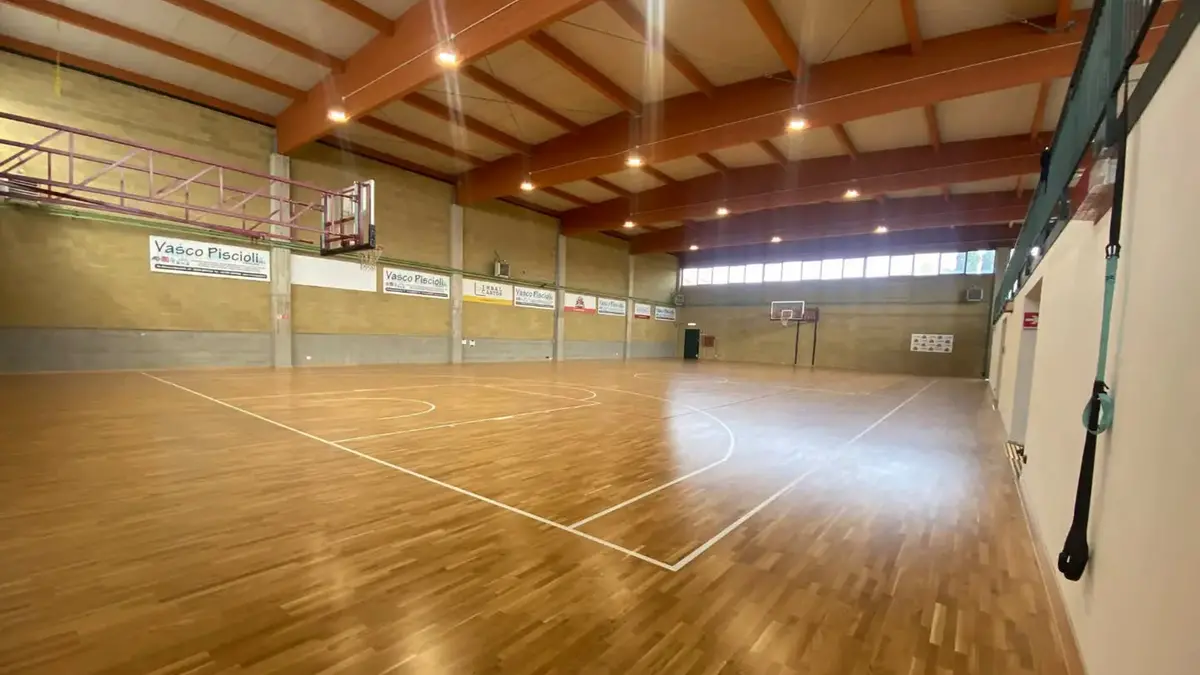 L'interno del palazzetto dello sport