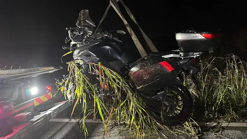 La moto uscita di strada