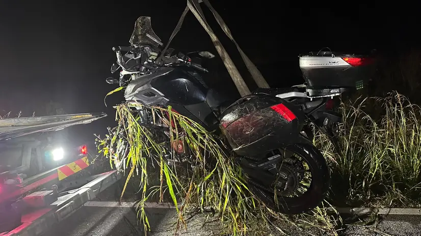 La moto uscita di strada