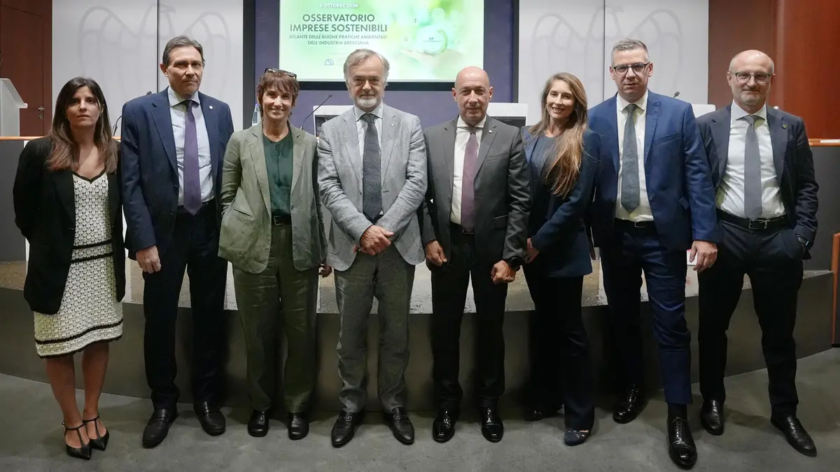 Da sinistra Bragoli, Marseguerra, Ponti, Meroni, Bartolini, De Miranda, Fedreghini e Foresti - © www.giornaledibrescia.it