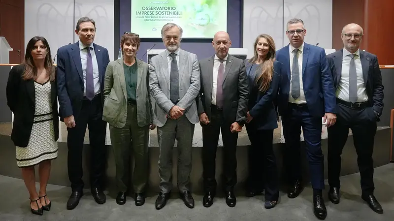 Da sinistra Bragoli, Marseguerra, Ponti, Meroni, Bartolini, De Miranda, Fedreghini e Foresti - © www.giornaledibrescia.it