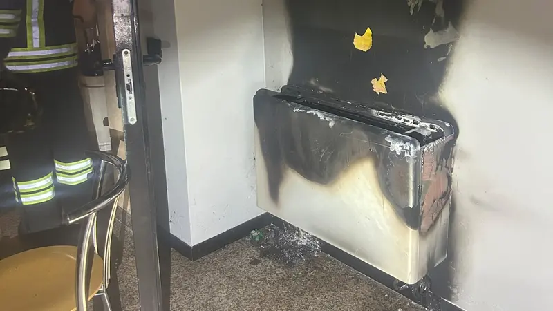 Il termoconvettore andato a fuoco - © www.giornaledibrescia.it