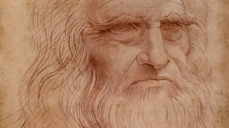 Leonardo Da Vinci nel suo celebre autoritratto