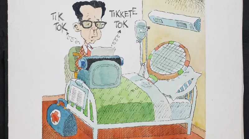 Gianni Clerici, in una caricatura di Stefano Tartarotti - © www.giornaledibrescia.it