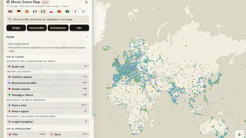 Tutti i luoghi presenti nell'archivio di Movie Scene Map