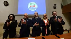Da sinistra Claudia Carzeri, Maurizio Casasco, Marco Ferretti, Simona Tironi e Adriano Paroli