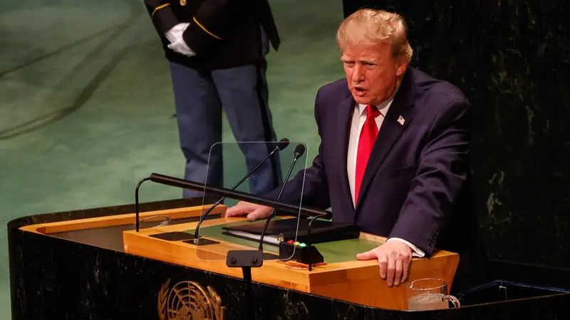 Il discorso di Trump all'Onu - Foto Ansa/Giuseppe Lami © www.giornaledibrescia.it