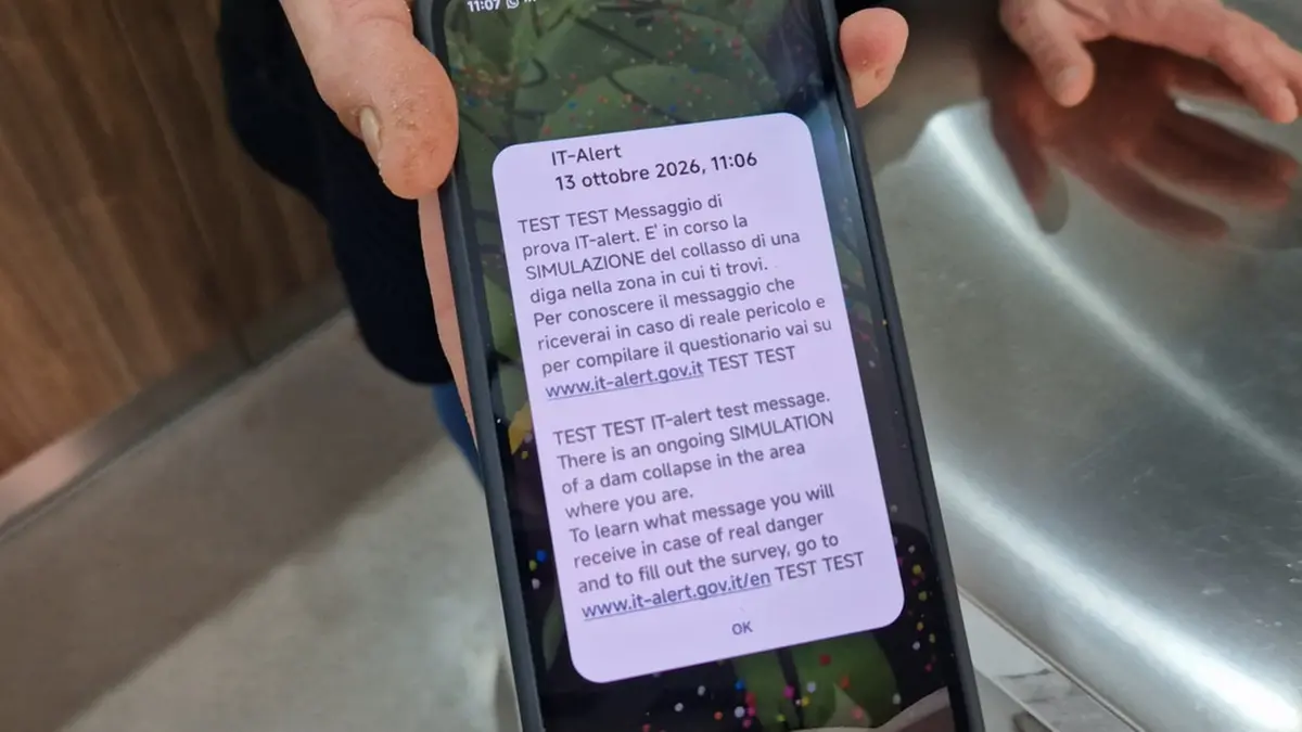 Il messaggio è arrivato sui cellulari per provare il sistema d’emergenza © www.giornaledibrescia.it