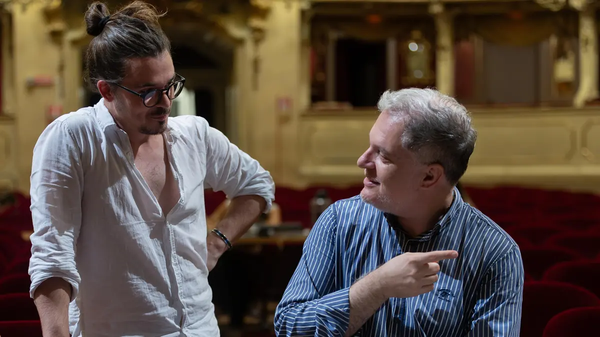 Il regista Nadir Dal Grande e il maestro Alessandro D'Agostini © www.giornaledibrescia.it