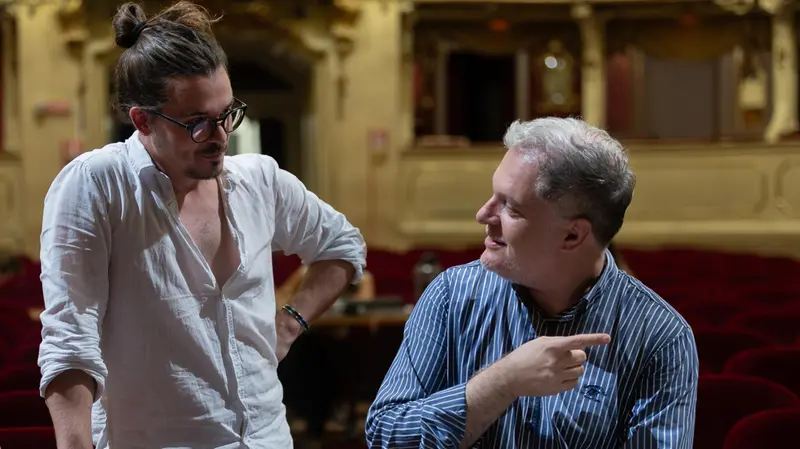 Il regista Nadir Dal Grande e il maestro Alessandro D'Agostini © www.giornaledibrescia.it