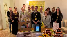 Una delegazione di Coldiretti Giovani Brescia con al centro Matteo Turrini