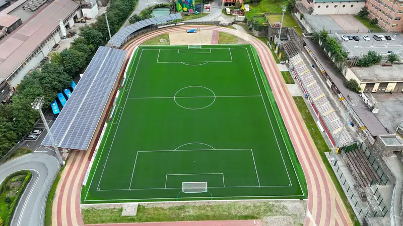 Lo stadio comunale «Tassara» di Breno