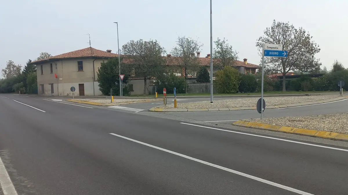 L’incrocio, qui verrà realizzata la rotonda © www.giornaledibrescia.it