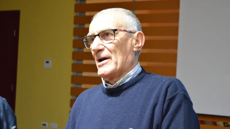 Tomasini ad un evento pubblico nella sua Palazzolo nel 2018 © www.giornaledibrescia.it