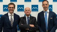 Da sinistra Riccardo, Piero e Andrea Mazzoleni