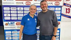 Coach Marco Calvani e il club manager Giacomo Carrera