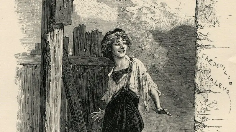 Gavroche in una illustrazione di Émile Bayard