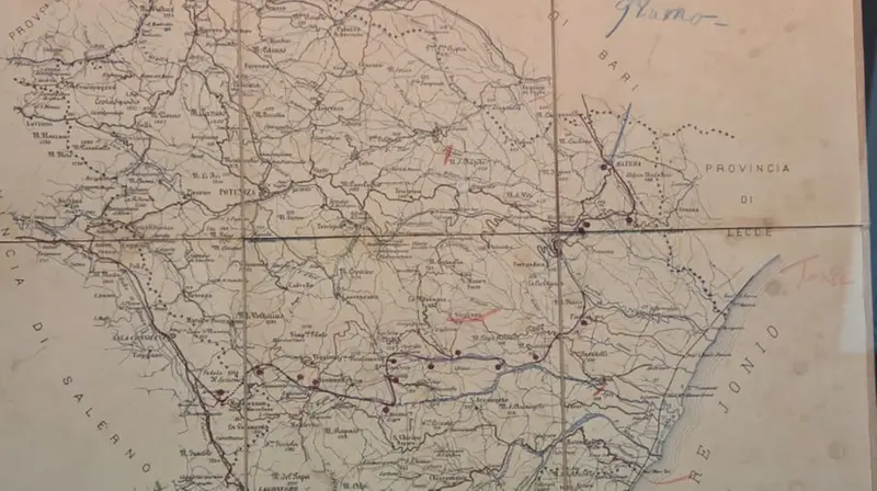 La mappa del viaggio in Lucania di Zanardelli - © www.giornaledibrescia.it