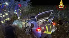 L'auto finita fuori strada