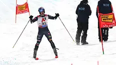 Il rammarico di Giovanni Franzoni dopo l'uscita a Soelden - Foto Ansa © www.giornaledibrescia.it