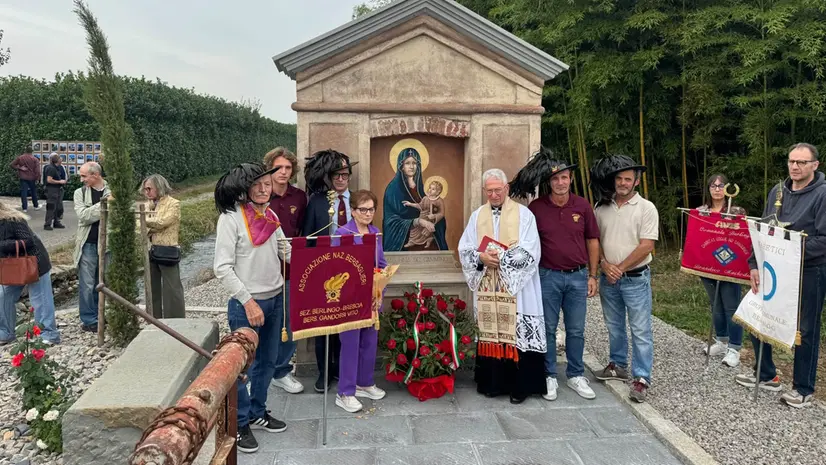 La benedizione del restauro della Madonna del Cammino