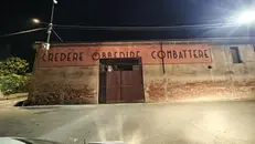 La scritta ripristinata ad Acquafredda