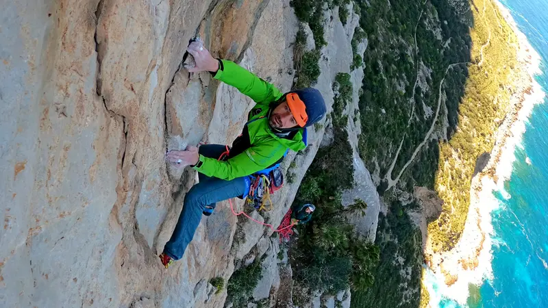 Babicz durante un'arrampicata