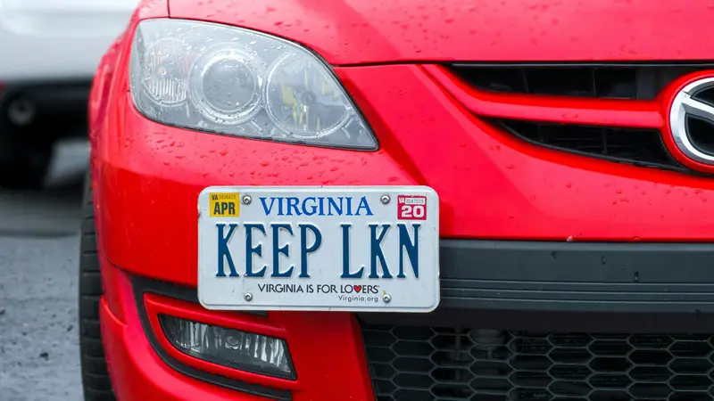 Una targa personalizzata negli Usa