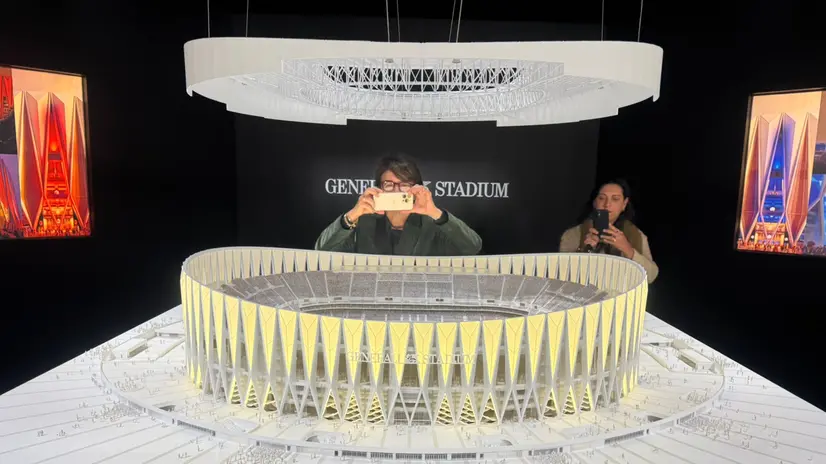 Il plastico del nuovo Generali Stadium di Milano